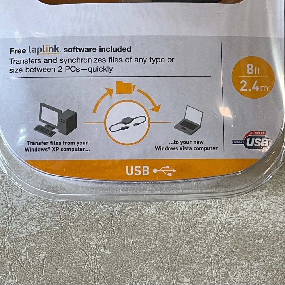 BELKIN EASY TRANSFER CABLE 4 WINDOWS VISTA USB 8FT FREE LAPLINK SOFTWARE